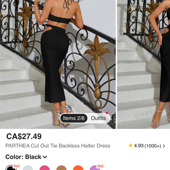 shein black cutout dress - Picture 2 of 2